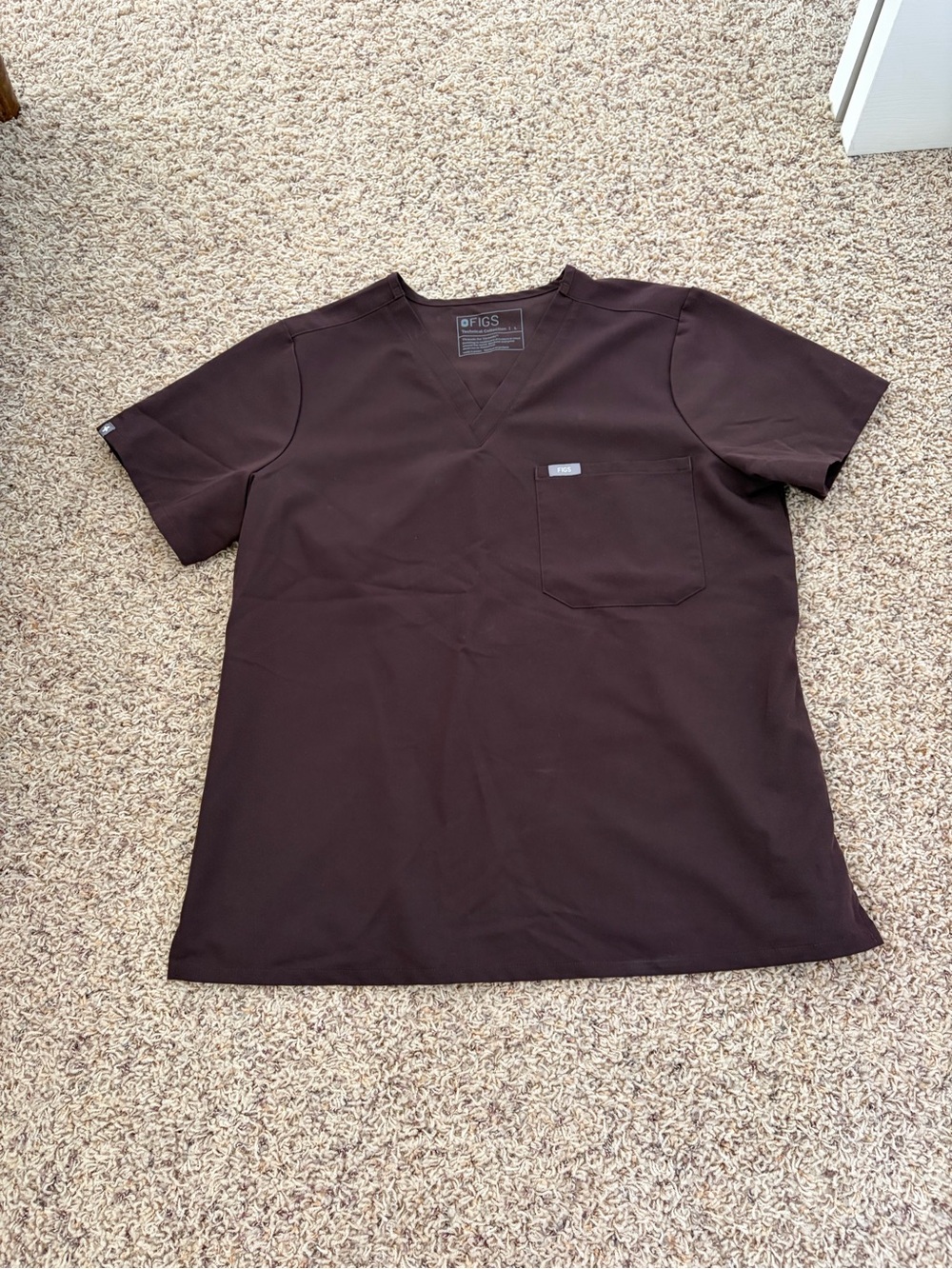 Figs Catarina scrub top, large, espresso